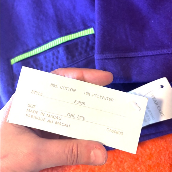 Vintage Beewear Sport neon colours anorak sweatshirt NWT - Picture 8 of 16